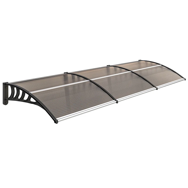 Outsunny Tejadillo De Protección 303x96 Cm Para Puertas Y Ventanas Marrón
