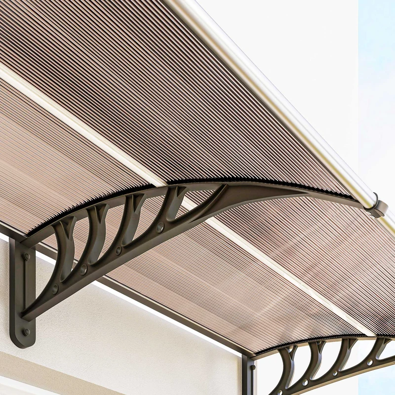Outsunny Tejadillo De Protección 303x96 Cm Para Puertas Y Ventanas Marrón