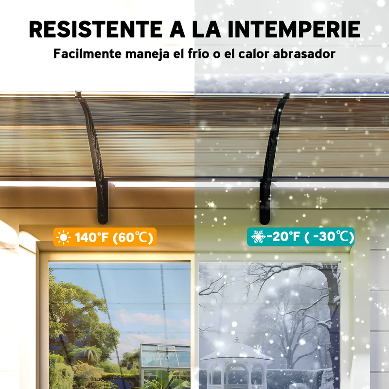 Outsunny Tejadillo De Protección 303x96 Cm Para Puertas Y Ventanas Marrón
