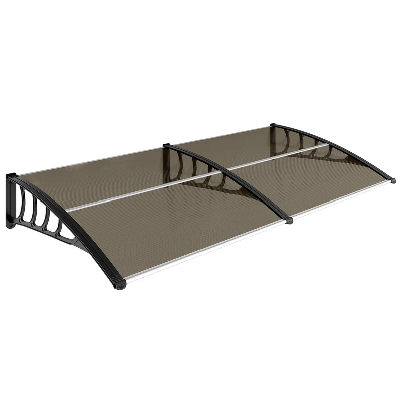 Outsunny Tejadillo De Protección 200x96 Cm Para Puertas Y Ventanas Marrón