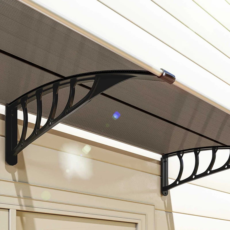 Outsunny Tejadillo De Protección 200x96 Cm Para Puertas Y Ventanas Marrón