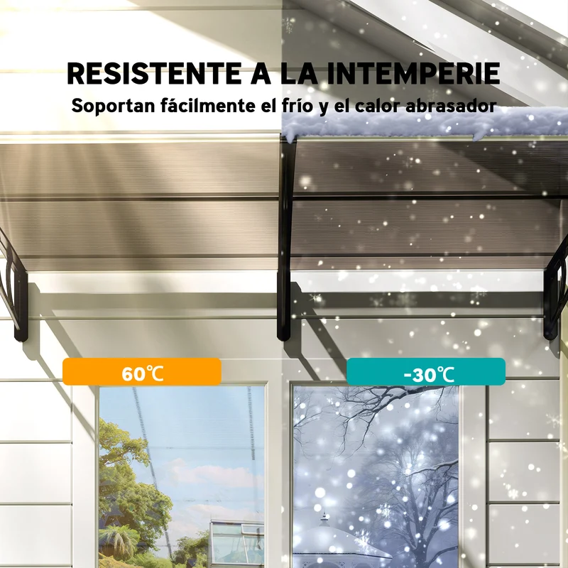 Outsunny Tejadillo De Protección 200x96 Cm Para Puertas Y Ventanas Marrón