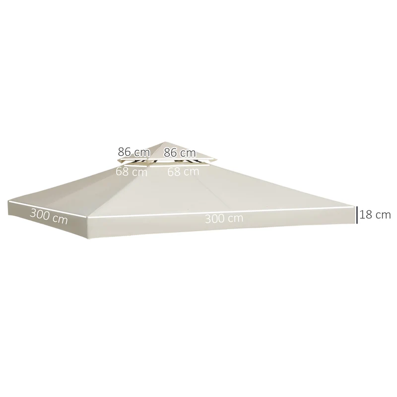 Outsunny Techo De Reemplazo 3x3m Para Estructura De Carpa Cenador