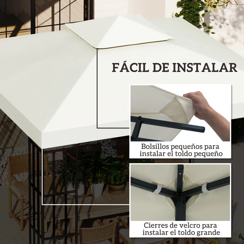 Outsunny Techo De Reemplazo 3x3m Para Estructura De Carpa Cenador
