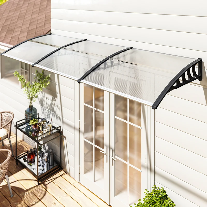 Outsunny Tejadillo De Protección 303x96 Cm Marquesina Exterior Para Puertas
