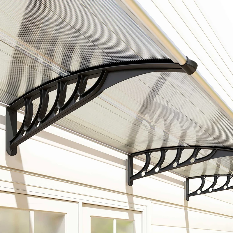 Outsunny Tejadillo De Protección 303x96 Cm Marquesina Exterior Para Puertas