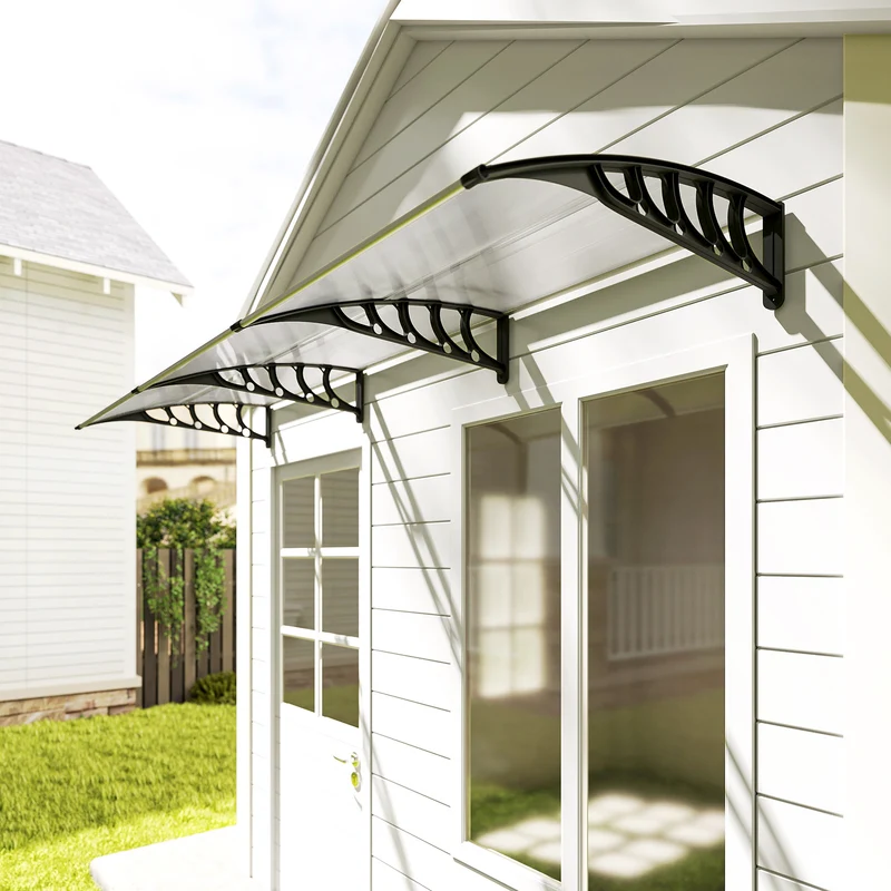Outsunny Tejadillo De Protección 303x96 Cm Marquesina Exterior Para Puertas