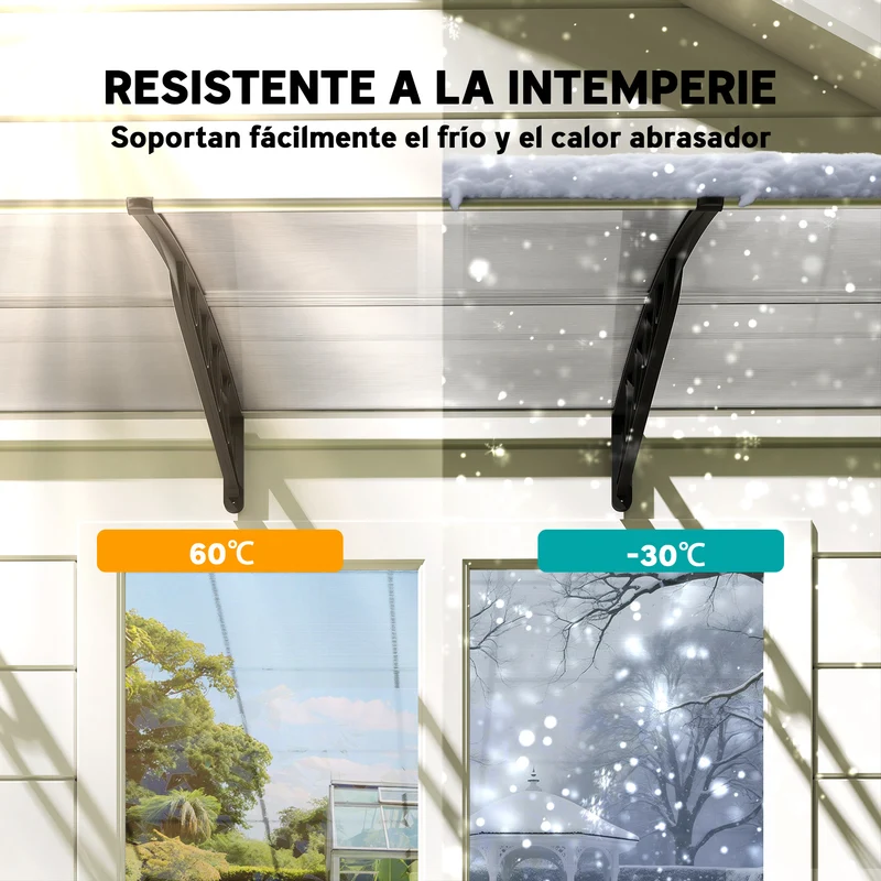 Outsunny Tejadillo De Protección 303x96 Cm Marquesina Exterior Para Puertas