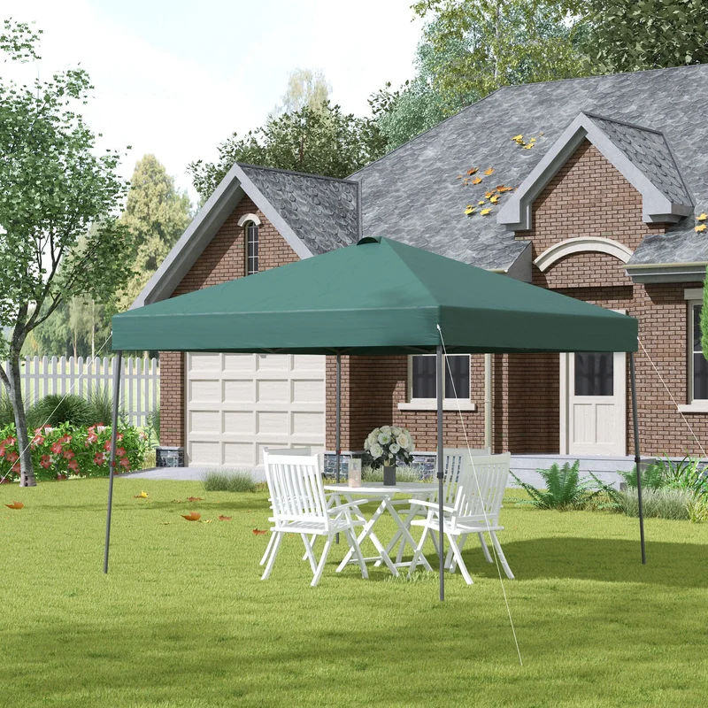 Outsunny Cenador Plegable 3x3m Jardín Con Bolsa De Transporte Con Ruedas Camping