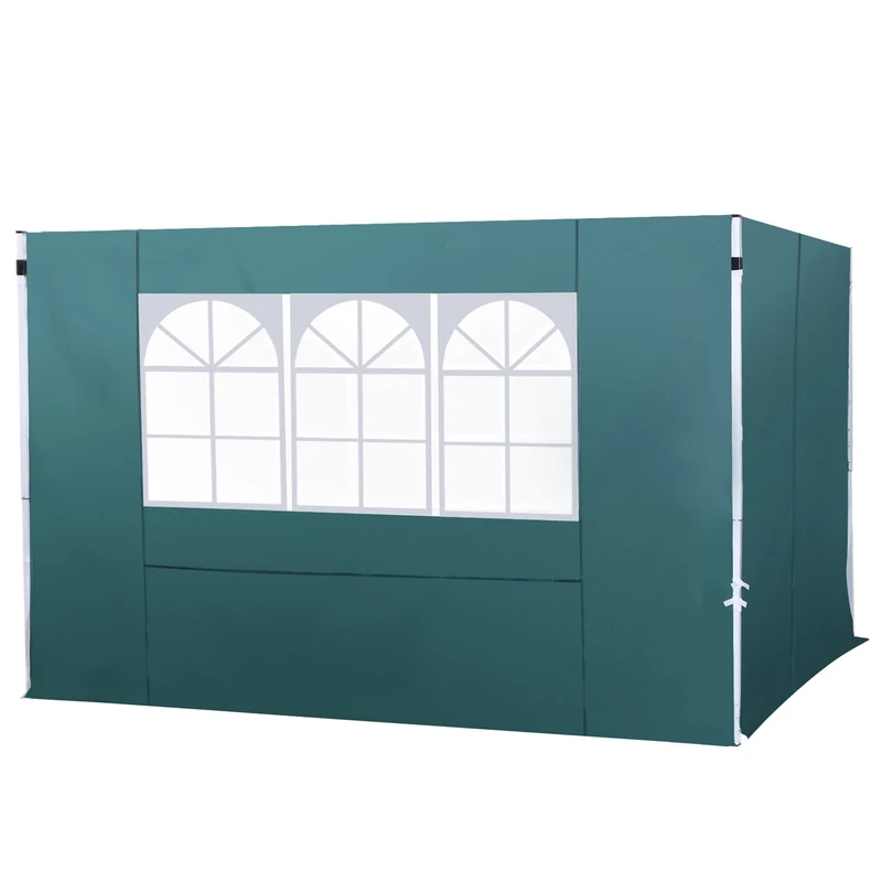 Outsunny 2 Paredes Laterales Para Carpa 3m Lado Parasol De Gazebo Tela Oxford