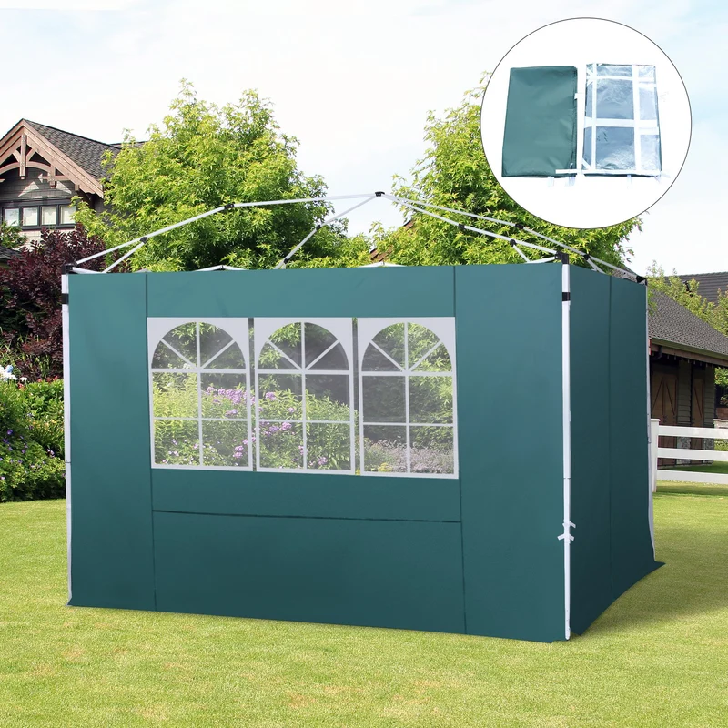 Outsunny 2 Paredes Laterales Para Carpa 3m Lado Parasol De Gazebo Tela Oxford