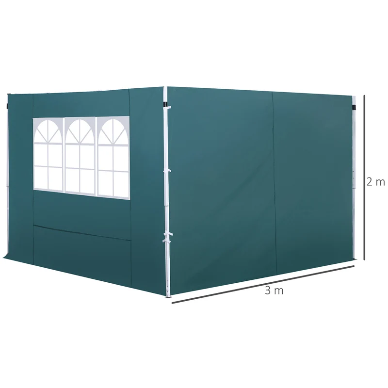 Outsunny 2 Paredes Laterales Para Carpa 3m Lado Parasol De Gazebo Tela Oxford