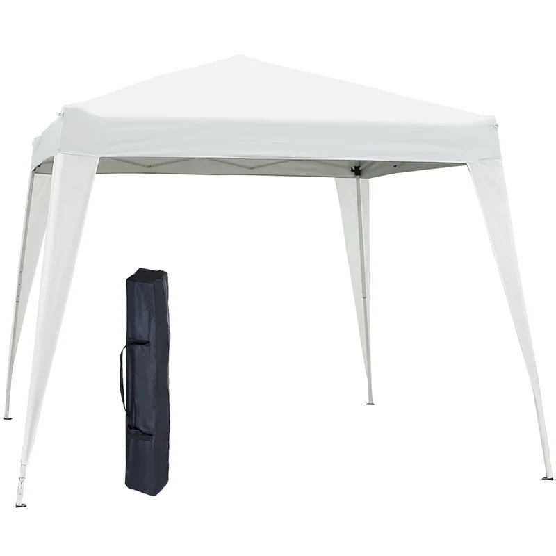 Outsunny Carpa Plegable 2,4x2,4 M De Jardín Diseño Pop Up De Acero Y Tela