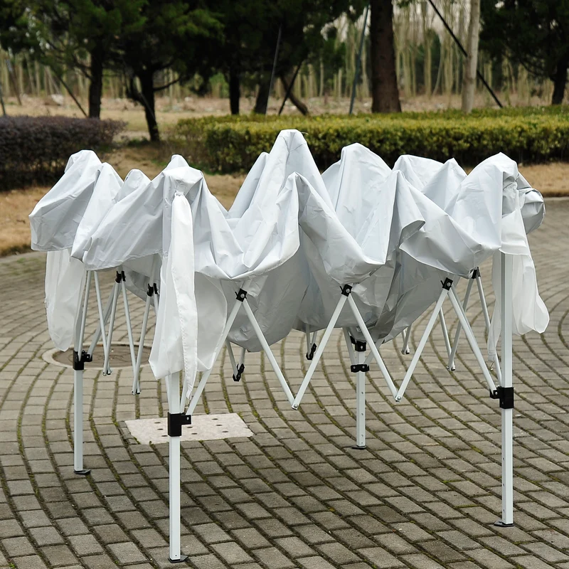 Outsunny Carpa Plegable 2,4x2,4 M De Jardín Diseño Pop Up De Acero Y Tela