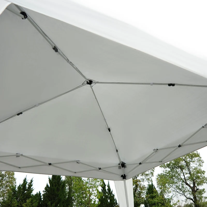 Outsunny Carpa Plegable 2,4x2,4 M De Jardín Diseño Pop Up De Acero Y Tela