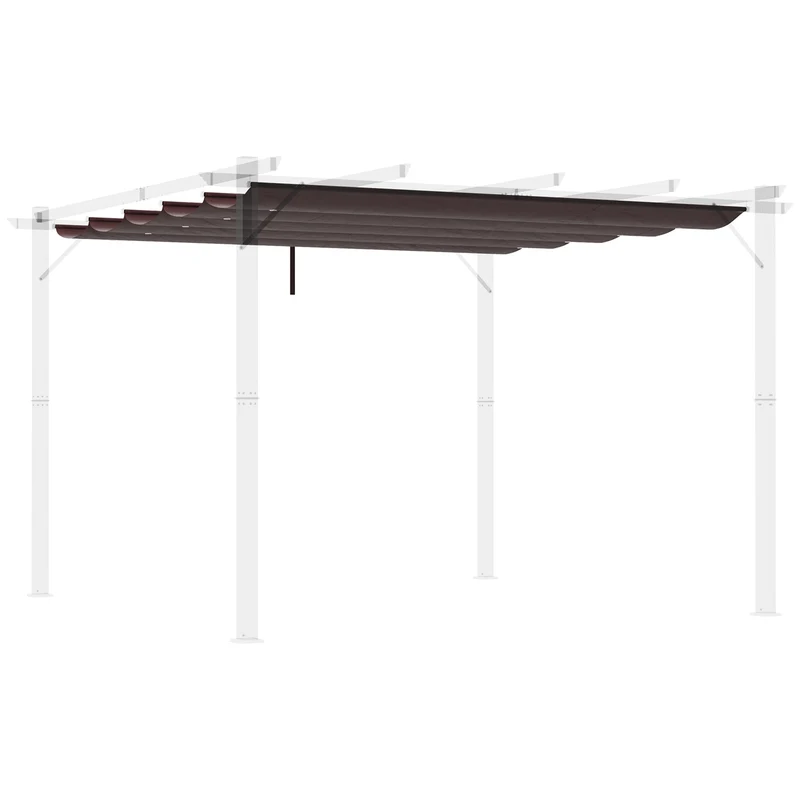 Outsunny Cubierta Para Pérgola Retráctil 2,5x2,55m Para Marco De 3x3 M Café