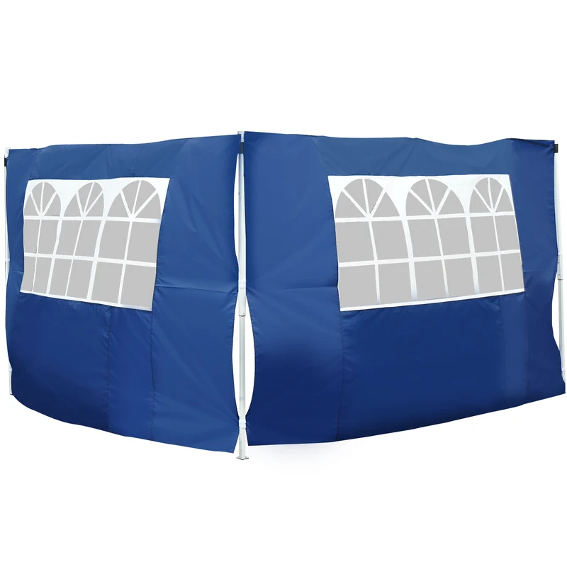 Outsunny 2 Paredes Laterales 2x3m Con Ventanas Para Carpa 3 X 3 M/3 X 6 M Azul