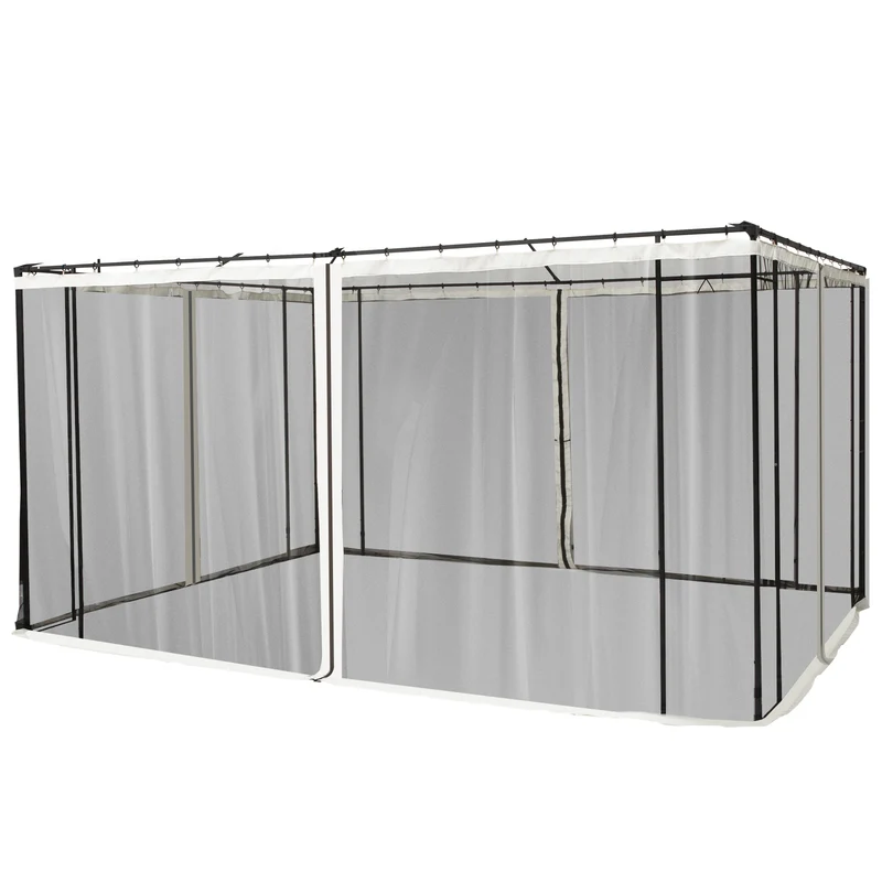 Outsunny 4 Paneles Laterales 352x207 Cm Para Carpa De Jardín Mosquitera
