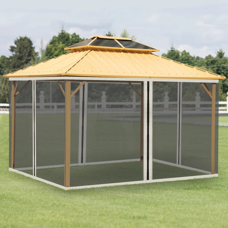 Outsunny 4 Paneles Laterales 352x207 Cm Para Carpa De Jardín Mosquitera