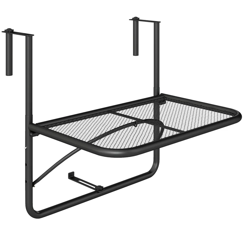 Outsunny Mesa Colgante Balcón Altura Ajustable En 3 Posiciones Carga 30kg