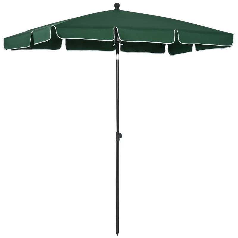 Outsunny Sombrilla De Jardín De Aluminio 2x1,3x2,5 M Verde