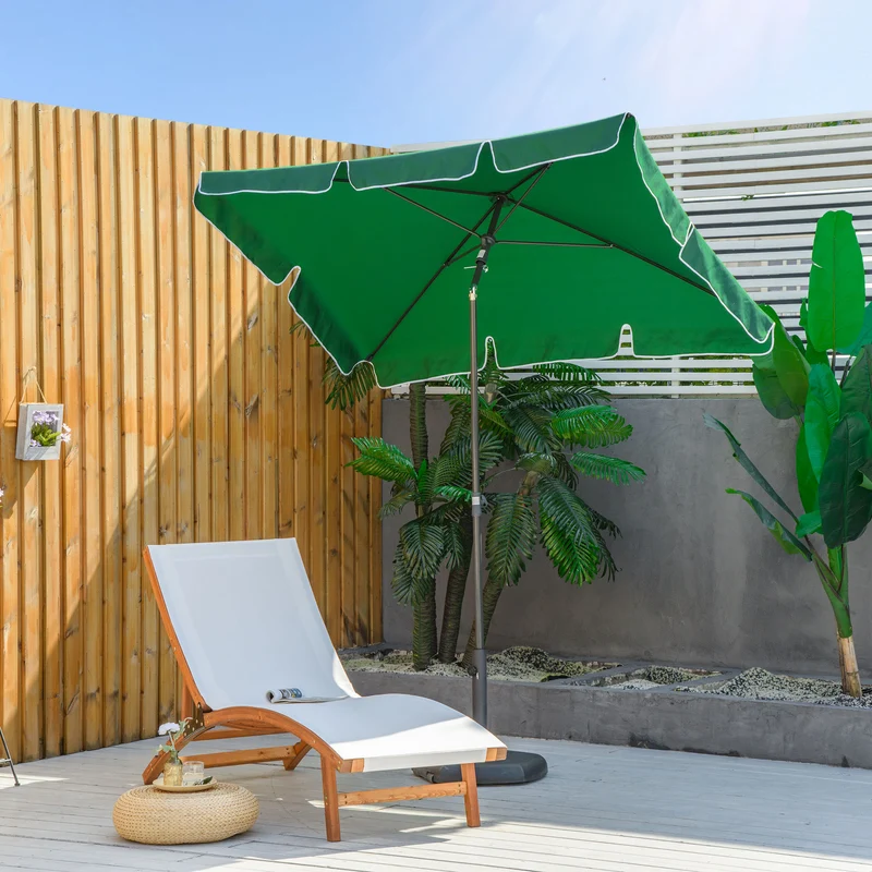 Outsunny Sombrilla De Jardín De Aluminio 2x1,3x2,5 M Verde