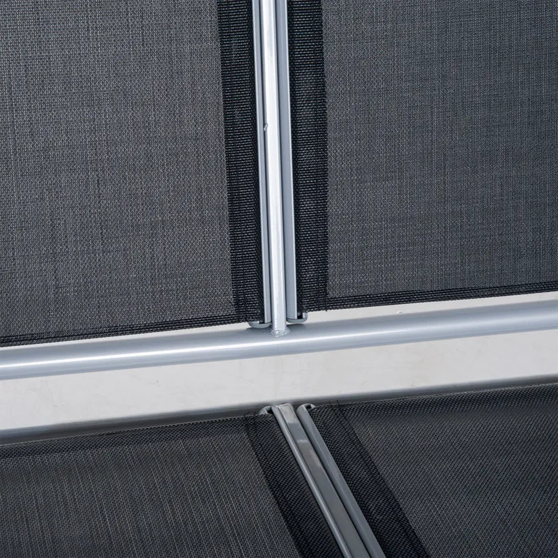 Outsunny Columpio Balancín Jardín De 3 Plazas Con Toldo Ajustable Terraza Negro