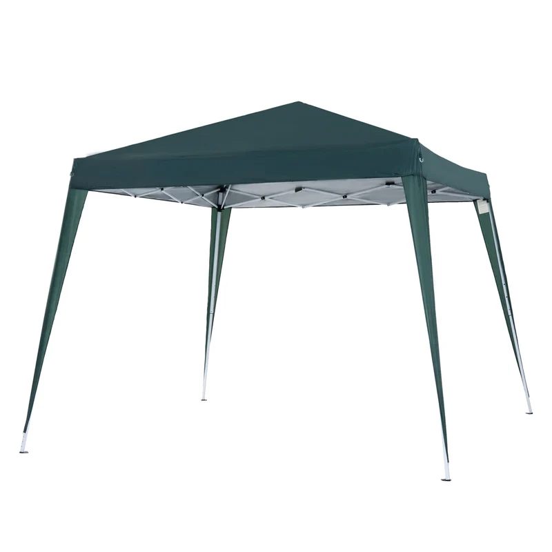 Outsunny Carpa Plegable 2,4x2,4m De Jardín Diseño Pop Up Cenador De Acero Y Tela
