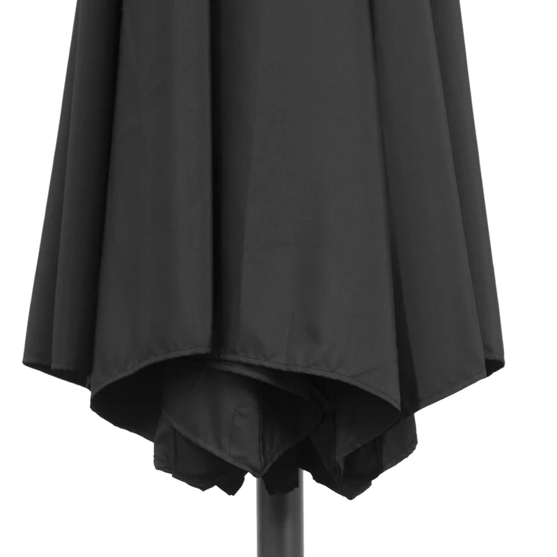 Outsunny Sombrilla De Jardín Ø295x250cm Inclinable Manivela Base Cruzada Negro