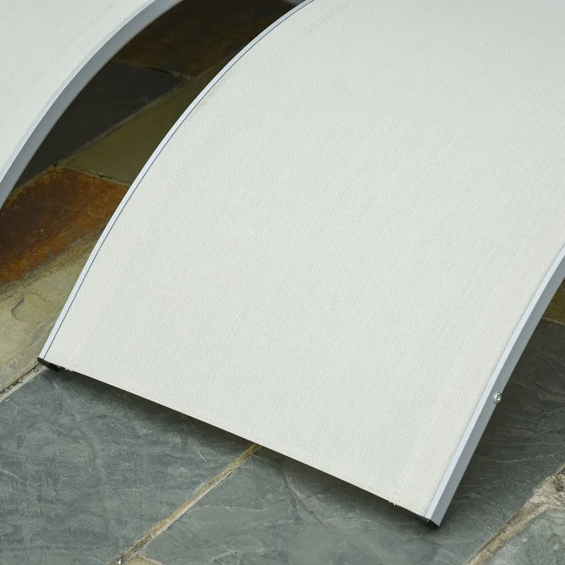 Outsunny 2 Tumbonas Plegables Forma De S Aluminio Texteline Para Terraza Crema