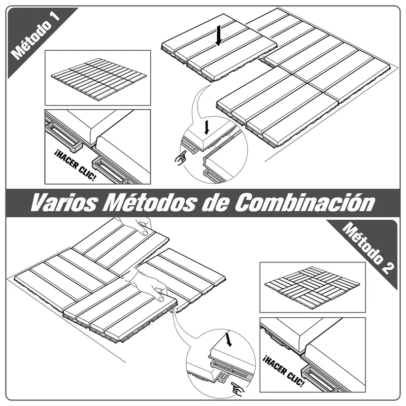 Outsunny Baldosas Cuadradas Para Suelos 30x30 Paquete De 9 Piezas Cubre 0.81 M²