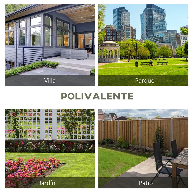 Outsunny Banco Jardín 2 Plazas Acero Con Reposabrazos Para Terraza Carga 240 Kg
