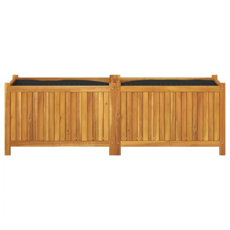 Jardinera Con Forro Madera Maciza De Acacia 153x38,5x50 Cm