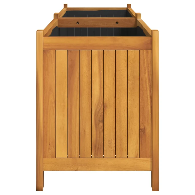 Jardinera Con Forro Madera Maciza De Acacia 153x38,5x50 Cm