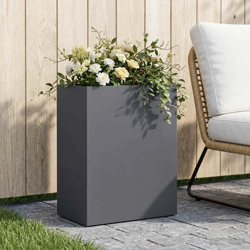 Macetero De Jardín Gris Antracita 40 X 20 X 50 Cm