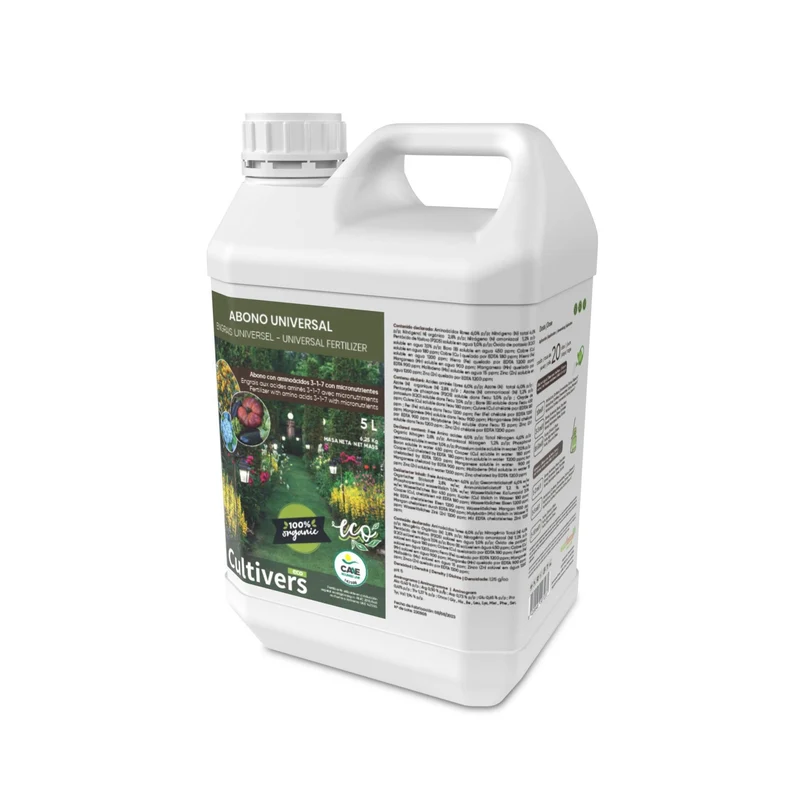 Abono Universal Líquido Ecológico Cultivers 5 L