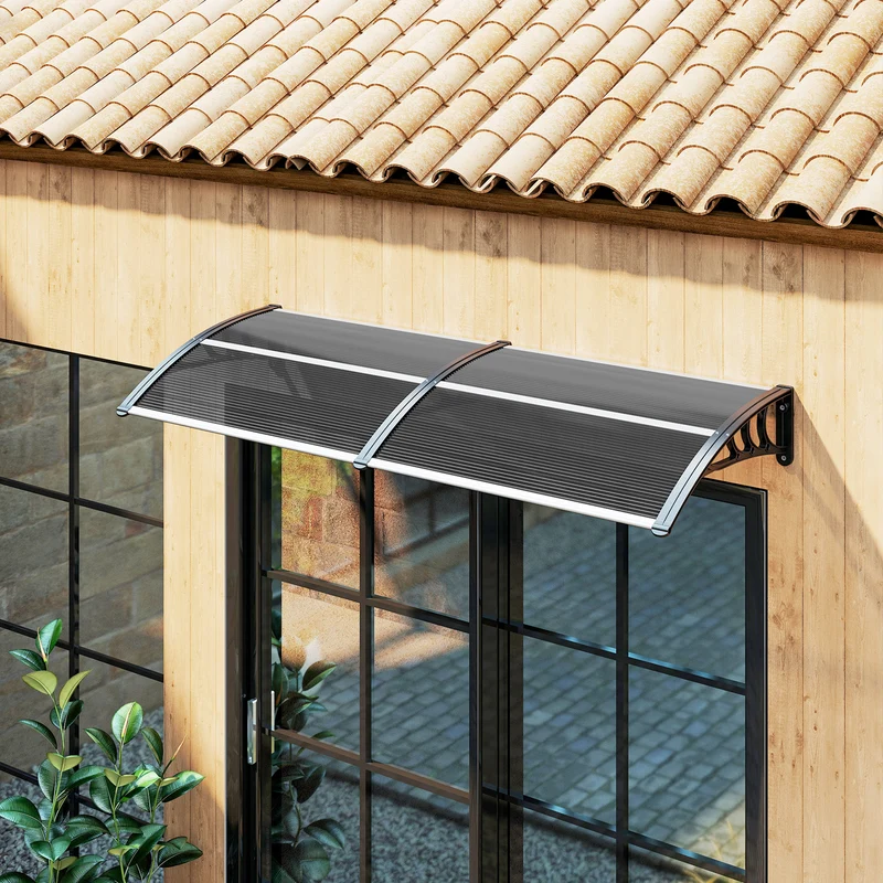 Outsunny Marquesina Exterior Para Puertas Y Ventanas 196x75 Cm Negro