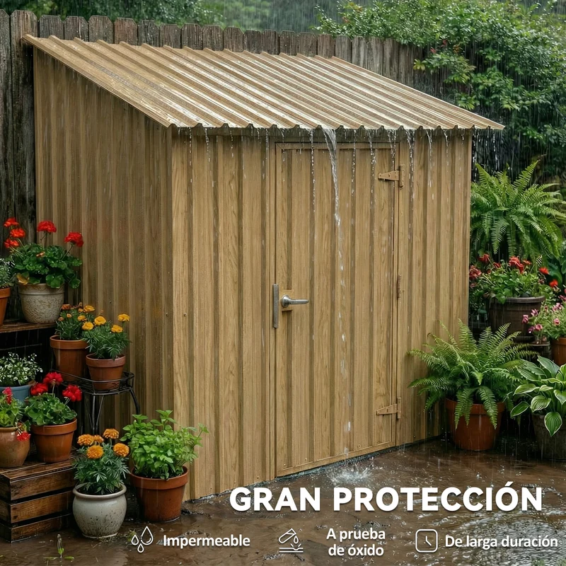 Outsunny Juego De 12 Paneles Para Tejado De Acero Galvanizado 129x45cm Natural