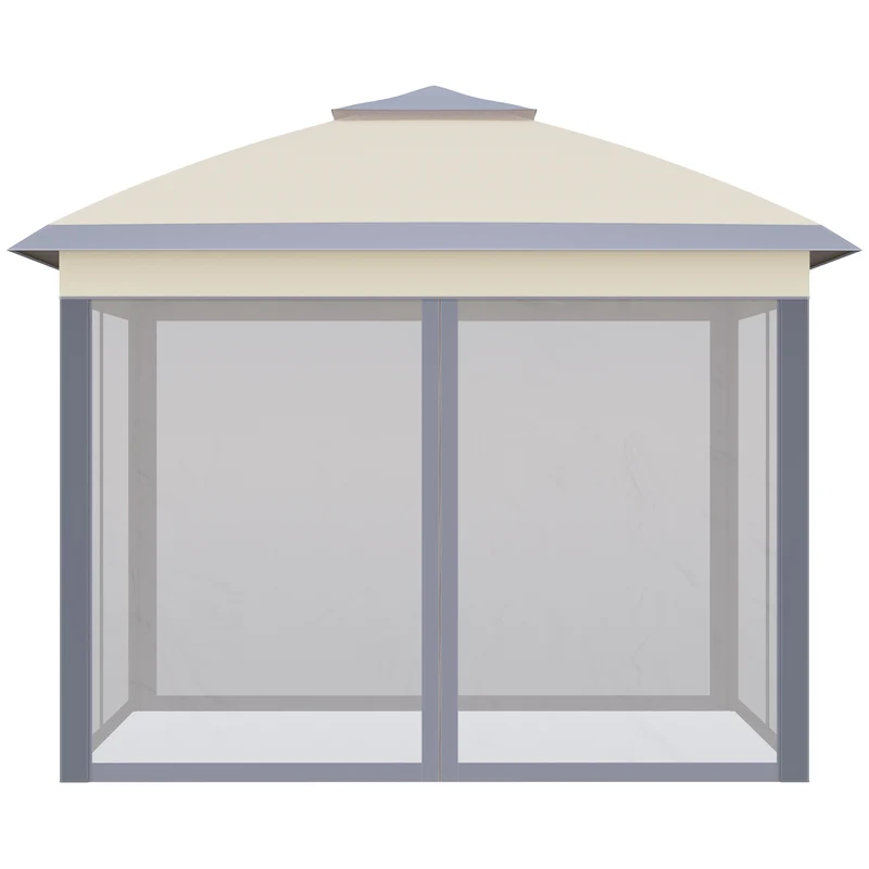 Outsunny Carpa Plegable 3,3x3,3 M Con Altura Ajustable Doble Techo Anti-uv Beige