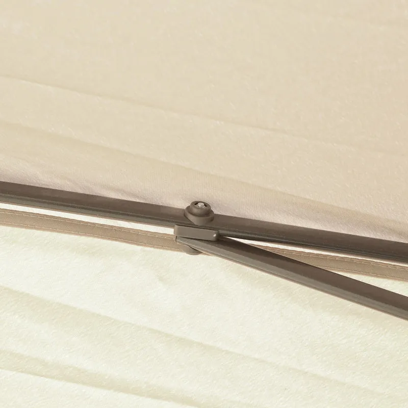 Outsunny Carpa Plegable 3,3x3,3 M Con Altura Ajustable Doble Techo Anti-uv Beige
