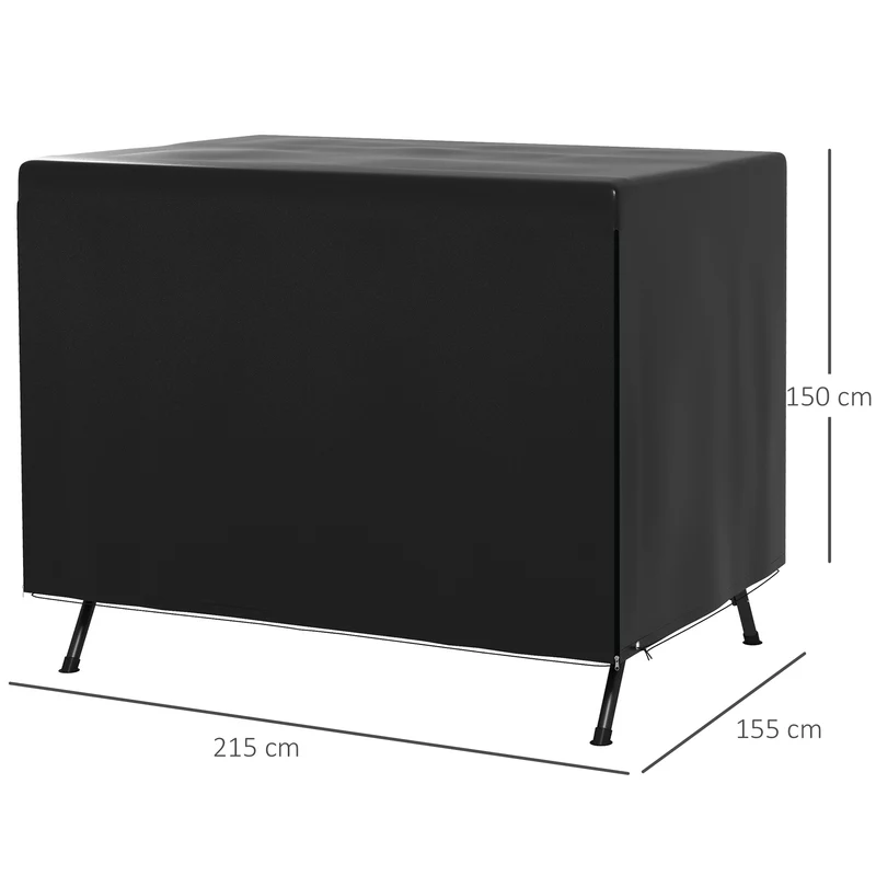 Outsunny Funda Balancín Jardín Con Cremallera 215x155x150 Cm Negro