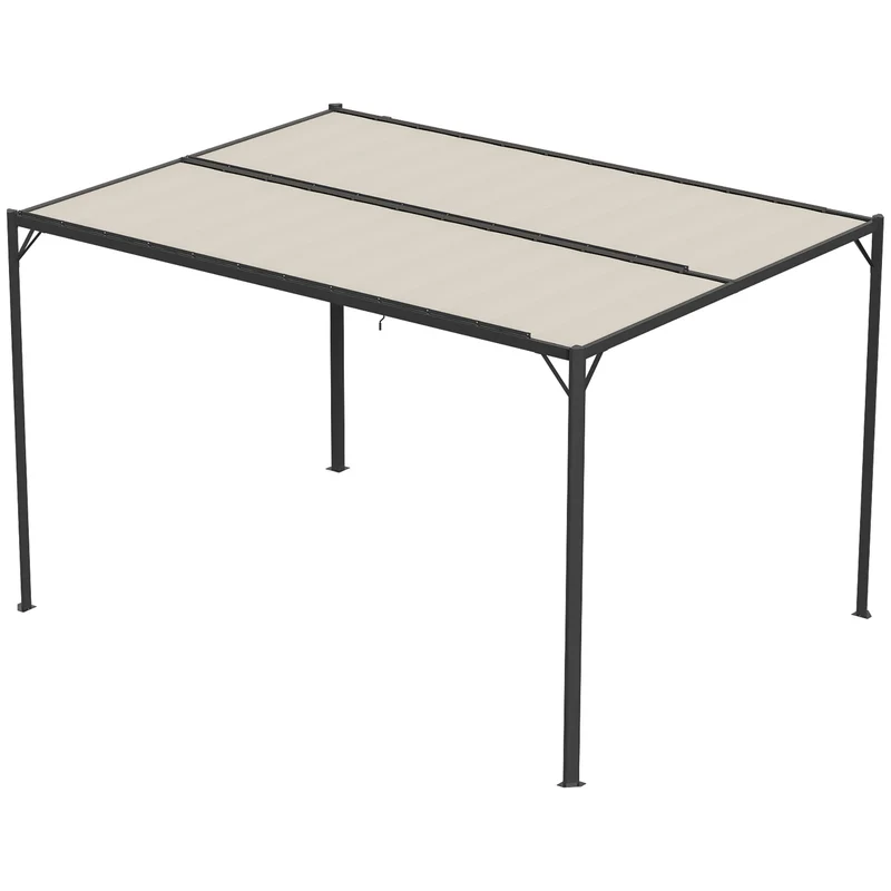 Outsunny Pérgola De Jardín 3x4 M Con Techo De Lamas Orientables Upf50+ Crema
