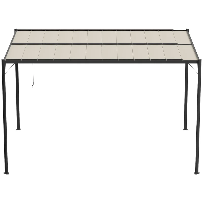 Outsunny Pérgola De Jardín 3x4 M Con Techo De Lamas Orientables Upf50+ Crema