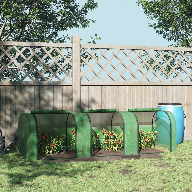 Outsunny Mini Invernadero 295x100x80 Cm Para Jardín Cultivo De Plantas Verde