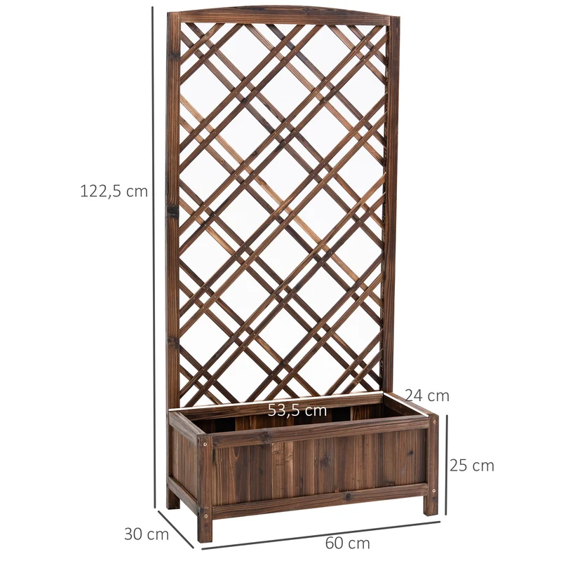 Outsunny Jardinera Con Enrejado Para Trepadora Cultivos Plantas 60x30x122,5 Cm