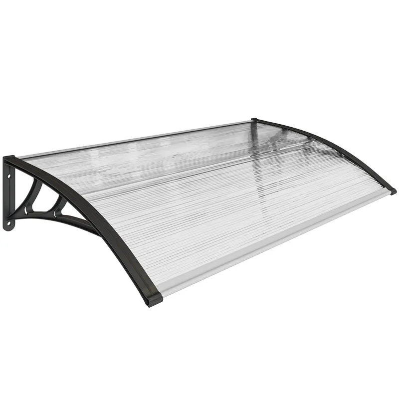 Outsunny Marquesina Para Puertas Y Ventanas 110x60 Cm Con Regleta De Aluminio