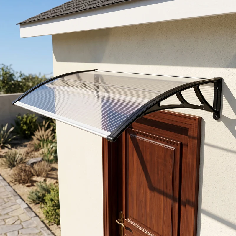 Outsunny Marquesina Para Puertas Y Ventanas 110x60 Cm Con Regleta De Aluminio