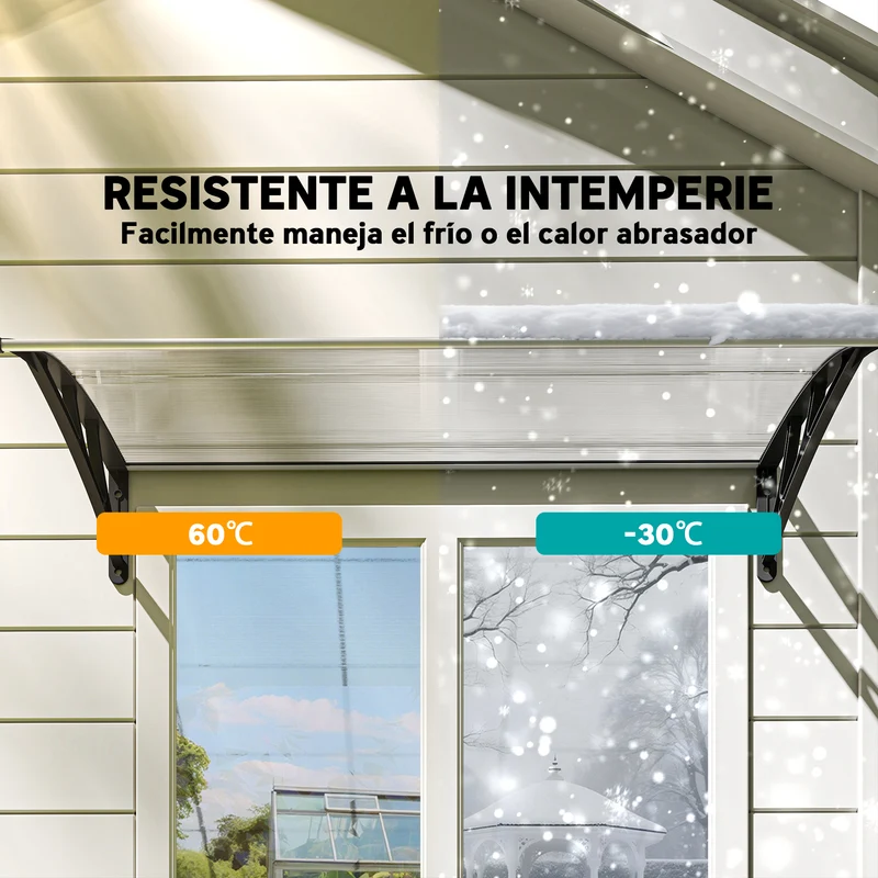 Outsunny Marquesina Para Puertas Y Ventanas 110x60 Cm Con Regleta De Aluminio