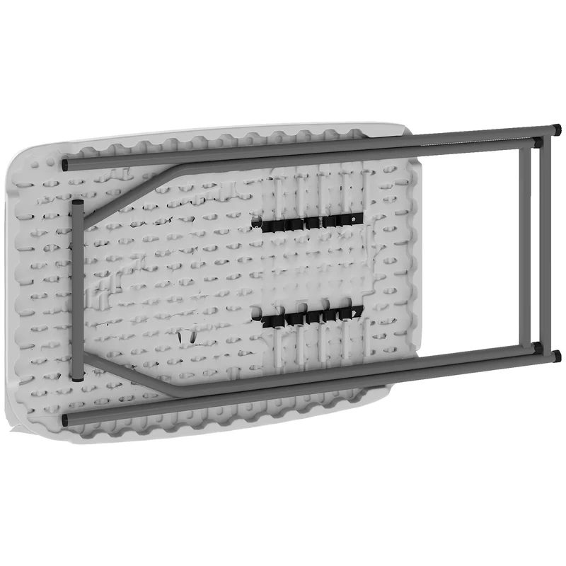 Outsunny Mesa Plegable Camping Portátil Con Altura Ajustable 75x50x73,5cm Blanco