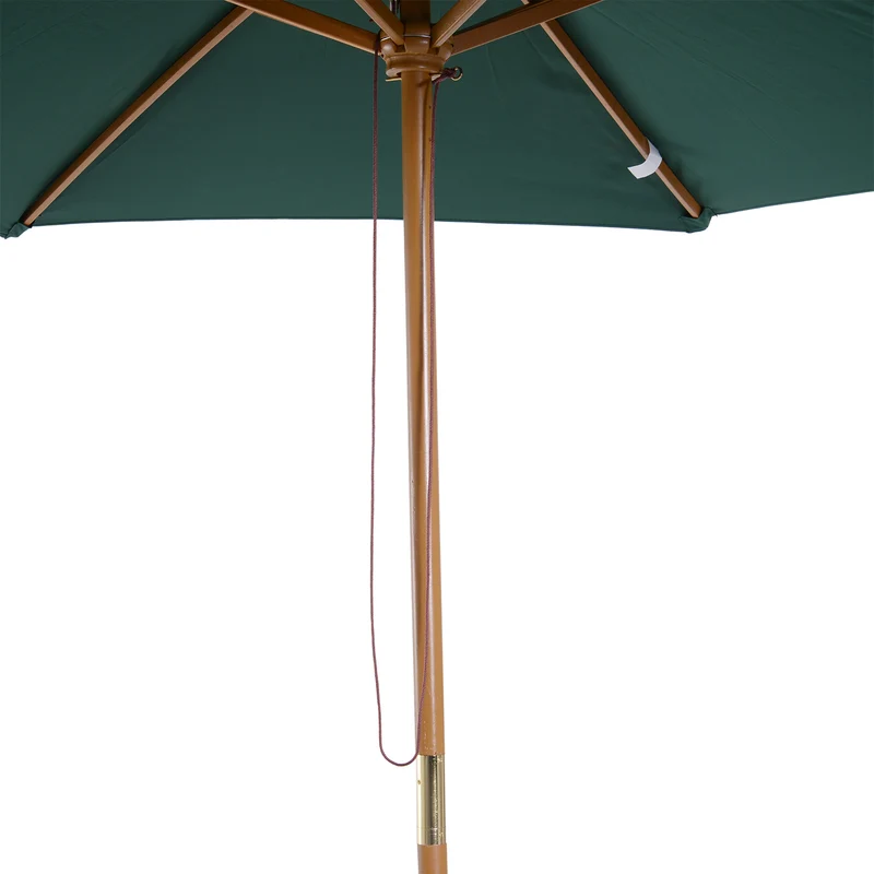 Outsunny Sombrilla De Jardín Ø250x230 Cm Con Poste Desmontable Verde